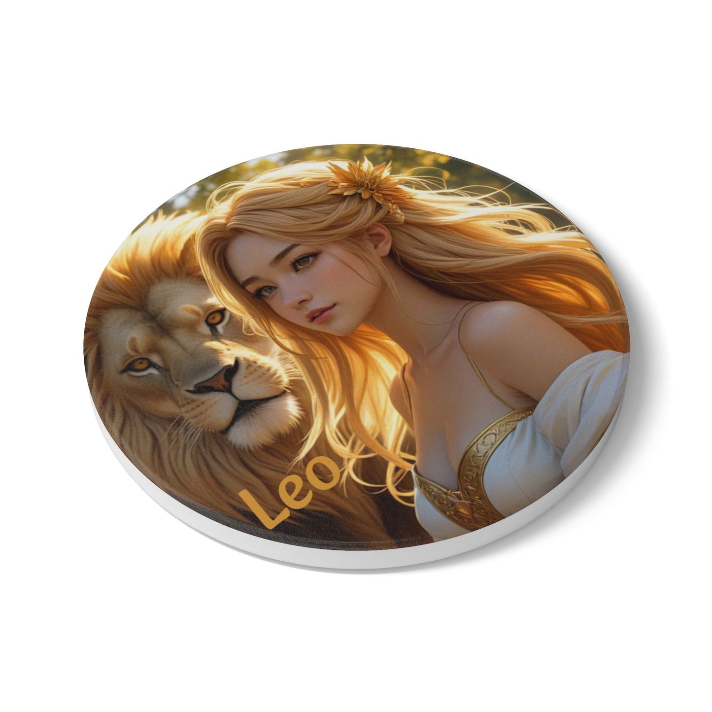Ceramic Coaster, Zodiac Leo, Astrology Signs