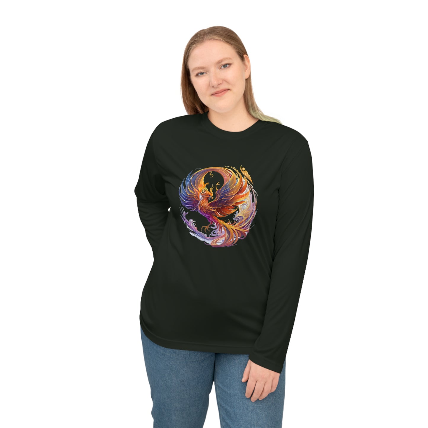 Phoenix Spirit Unisex Performance Long Sleeve Shirt | Ideal for Activewear, Fitness, Casual Use, Running, Gift for Workout Enthusiasts