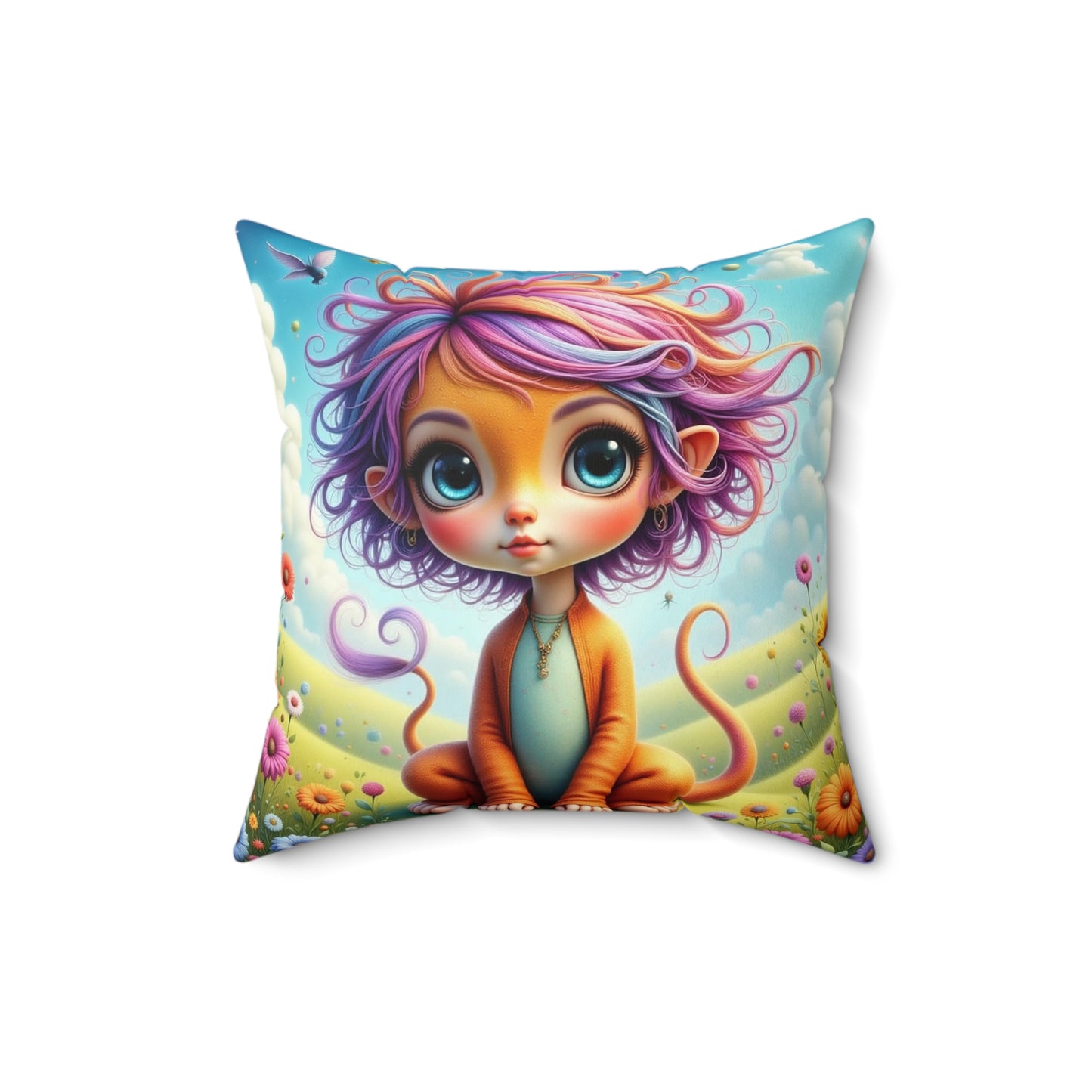 Whimsical Fantasy Cub Square Pillow - Cozy Home Decor, Cute Throw Pillow, Kids Room Accent, Fun Gift for Animal Lovers, Playful Cushion