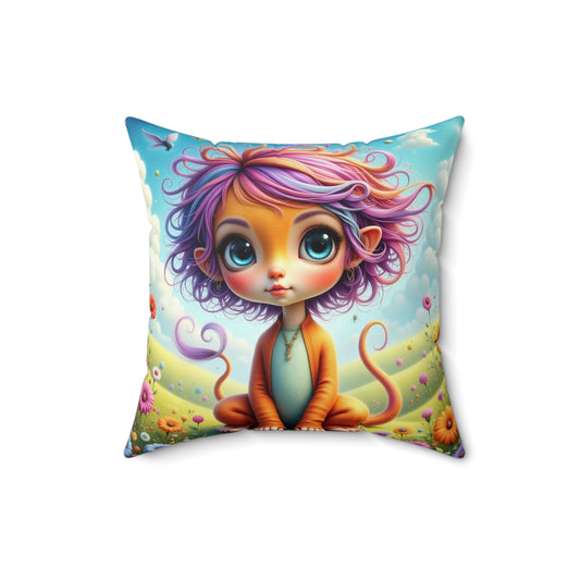 Whimsical Fantasy Cub Square Pillow - Cozy Home Decor, Cute Throw Pillow, Kids Room Accent, Fun Gift for Animal Lovers, Playful Cushion