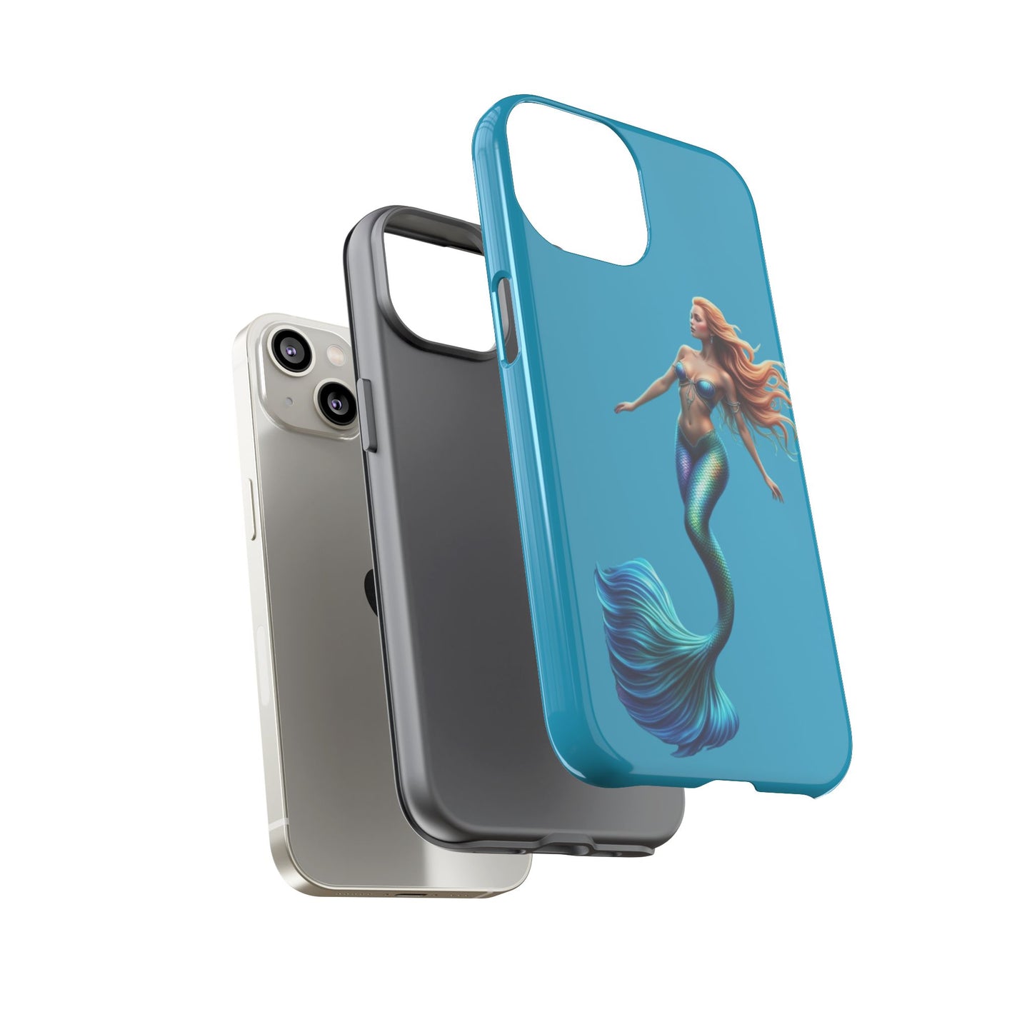 Mermaid Phone Case, Tough Phone Cover, Ocean Lover Gift, Cute Mermaid Accessory, Summer Vibes Case