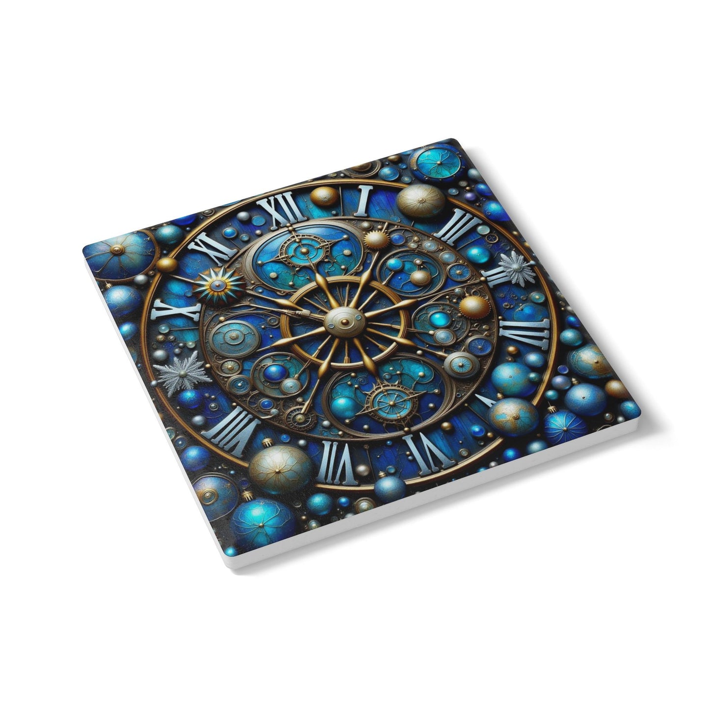 Celestial Themed Ceramic Coaster, Universe Coaster Set, Astrological Coaster Decor, Space Lover Gift, Home Bar Accessory