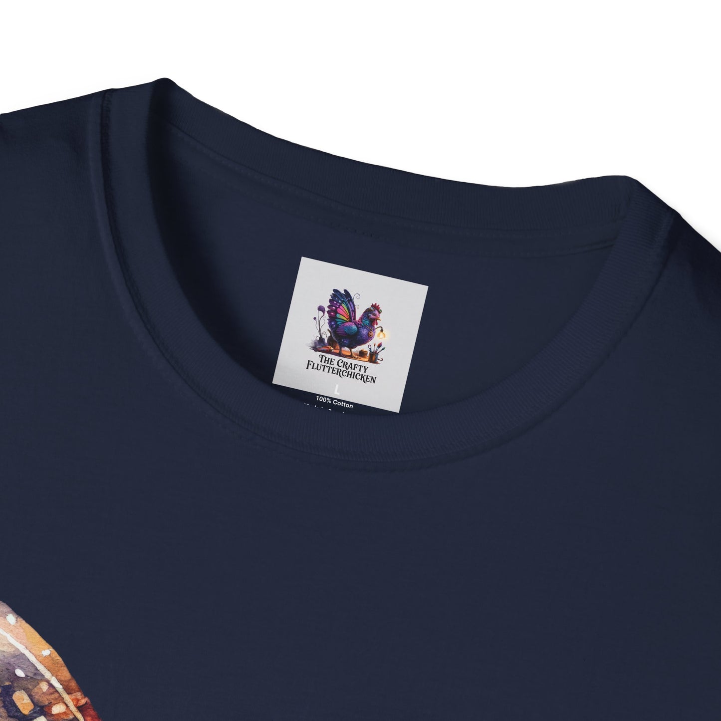 Colorful Space Butterfly Art Unisex Softstyle T-Shirt, Colorful Tee, Nature-Inspired Apparel, Cute Graphic Shirt