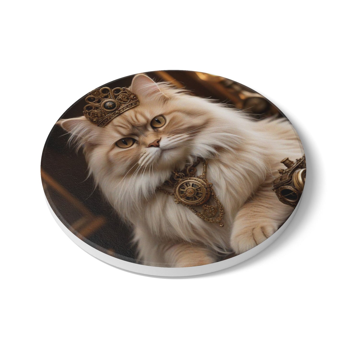 Ceramic Coaster, Steampunk Cat Princess, Cat Designs, Steampunk Designs