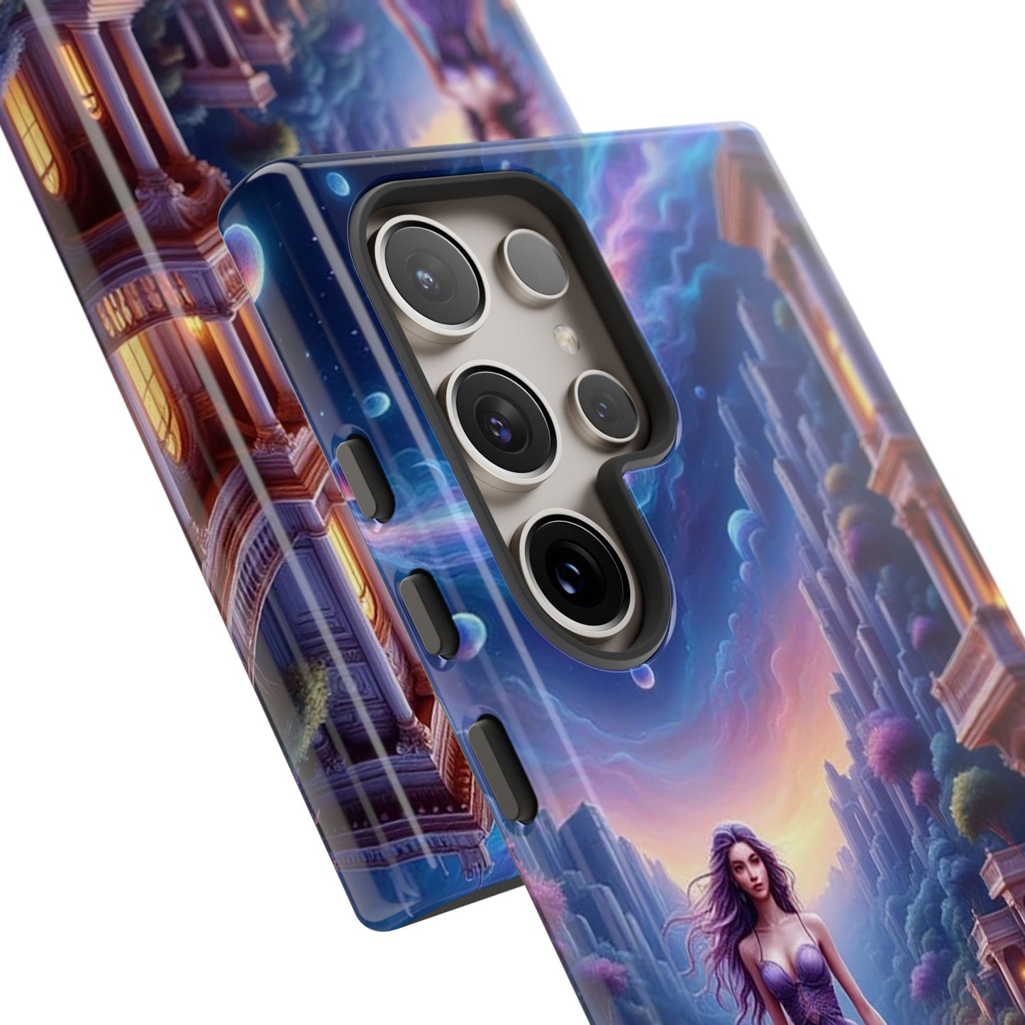 Celestial Fantasy Phone Case, Tough Case for Dreamers, Galaxy Design, Gift for Her, Magical Phone Accessory