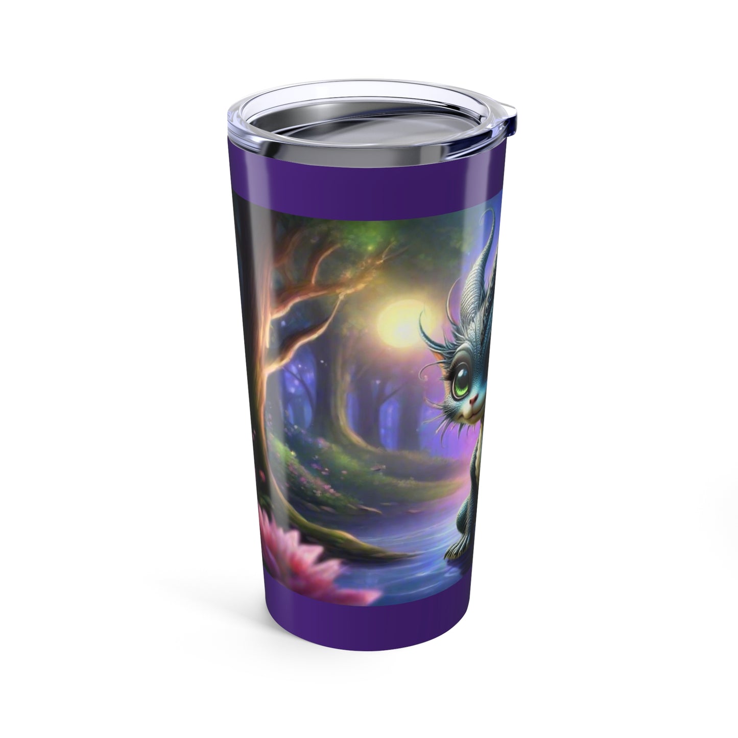 Fantasy-Themed Tumbler, Dragon Cup, Magical Artwork Drinkware, Enchanted Forest Travel Mug, Cute Creature Tumbler