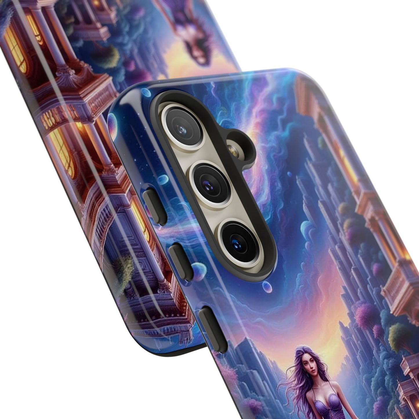 Celestial Fantasy Phone Case, Tough Case for Dreamers, Galaxy Design, Gift for Her, Magical Phone Accessory