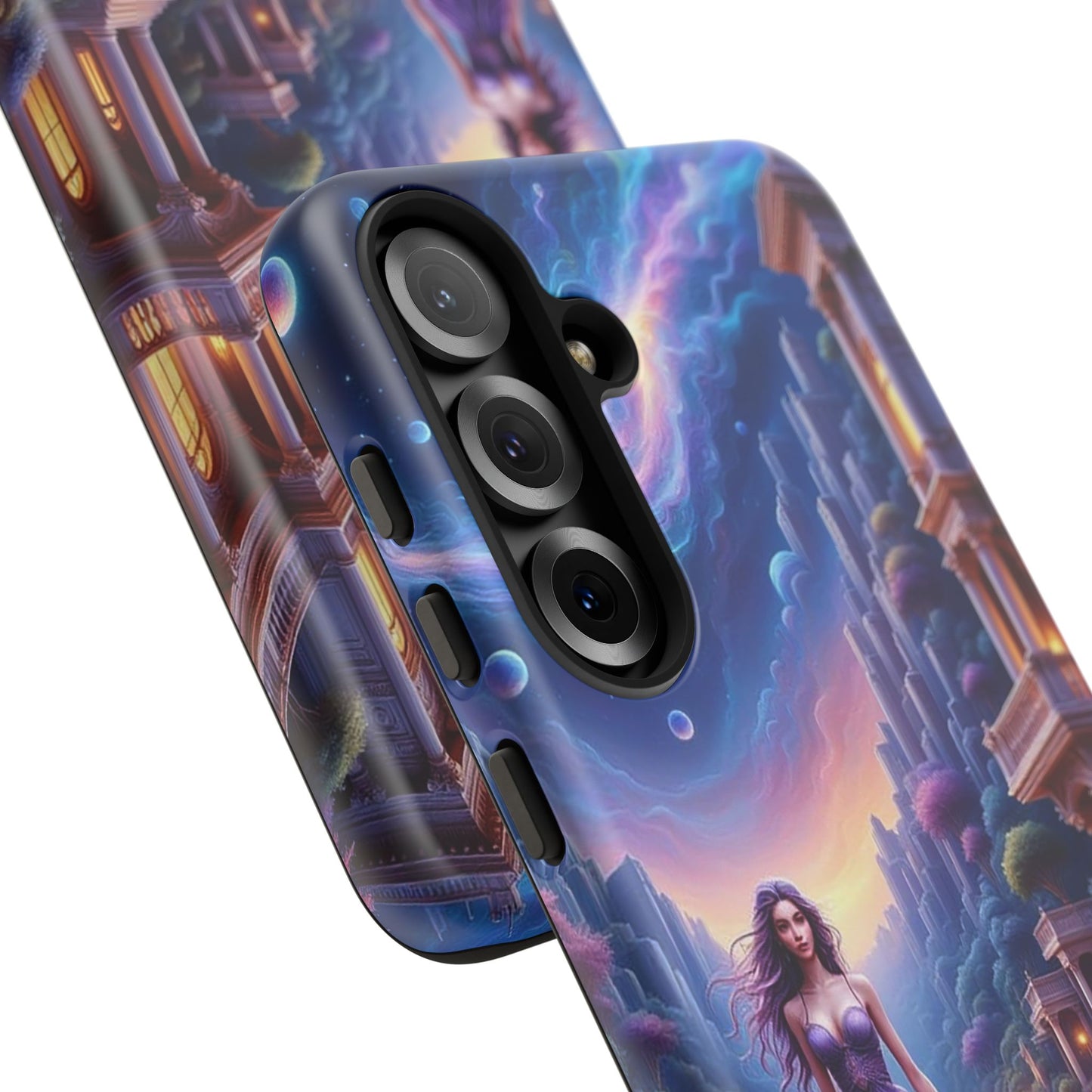 Celestial Fantasy Phone Case, Tough Case for Dreamers, Galaxy Design, Gift for Her, Magical Phone Accessory