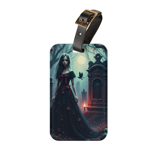 Genevieve Gothic Luggage Tag - Unique Travel Accessory for Halloween, Gothic Decor, Gift for Travelers, Suitcase Tag, Spooky Vibes