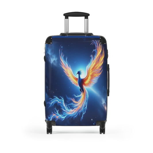 Celestial Phoenix Design Suitcase, Travel Luggage with Unique Art, Gift for Travelers, Stylish Carry-On, Carry-on Bag