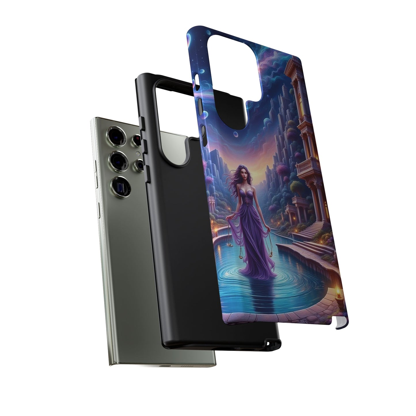 Celestial Fantasy Phone Case, Tough Case for Dreamers, Galaxy Design, Gift for Her, Magical Phone Accessory