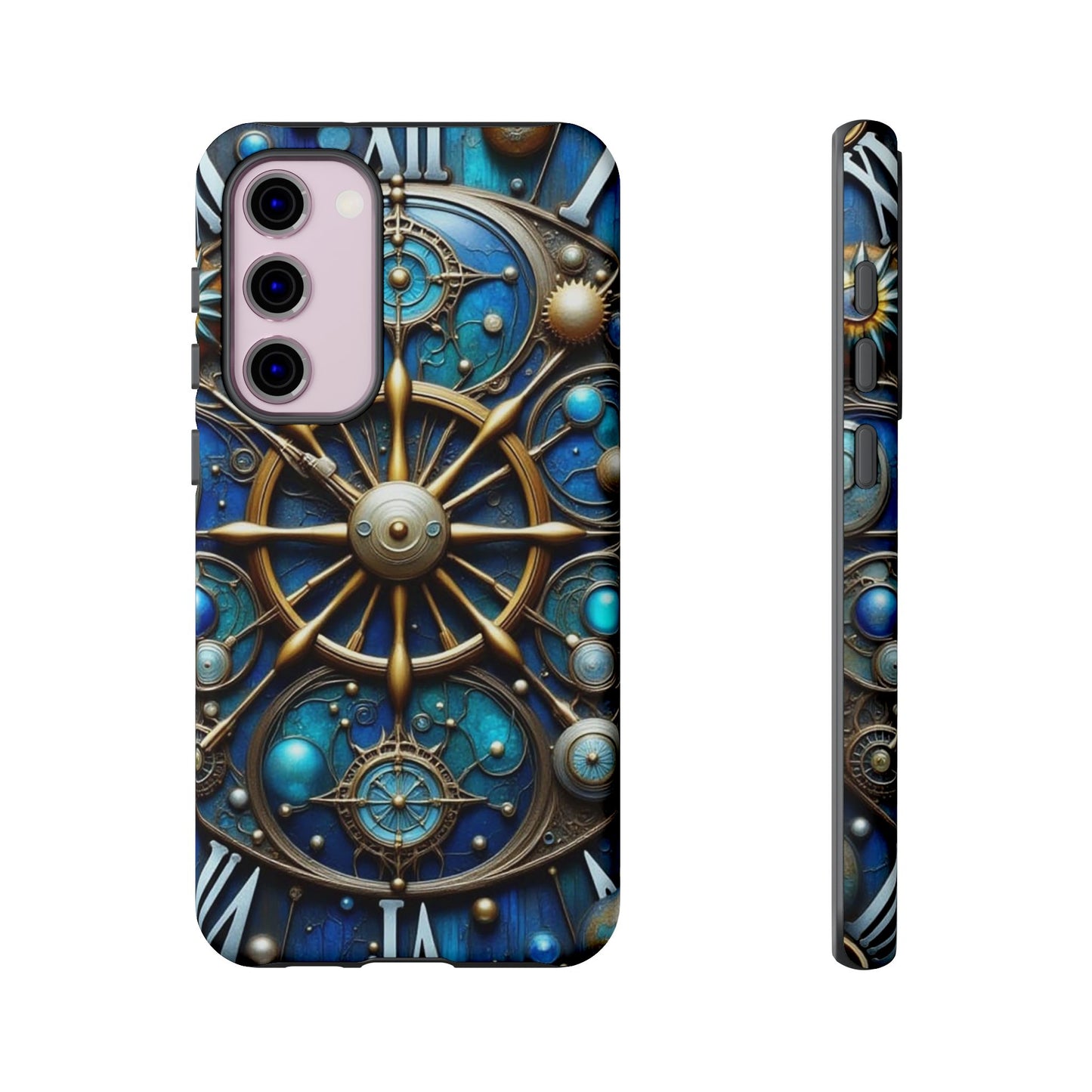 Stylish Phone Cases for Adventurers, Unique Phone Cover, Gift for Friends, Gold and Blue Steampunk Design, Tough Protective Case, Artistic [...]