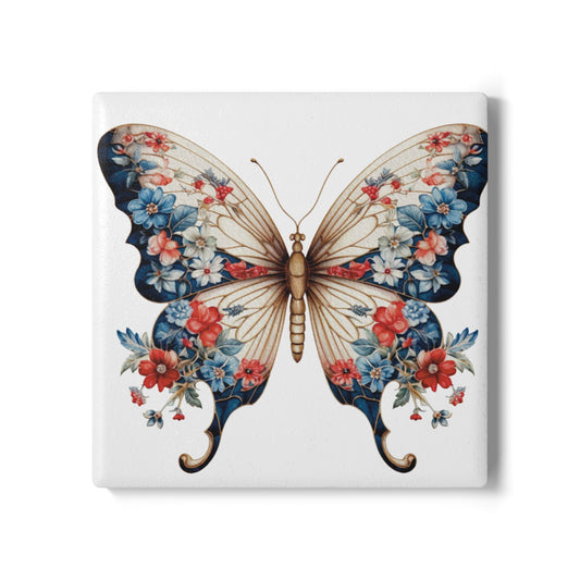 Ceramic Coaster, Country Flower Butterfly, Unique Designs, Gift Ideas,