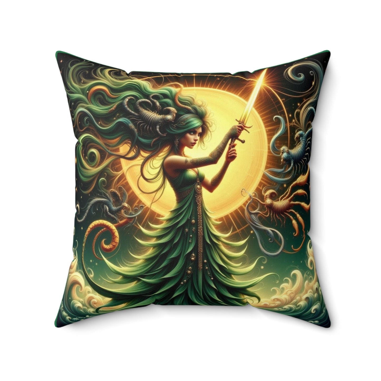Zodiac Scorpio, Enchanting Goddess Pillow, Boho Decor, Fantasy Art Cushion, Eclectic Home Accent, Gift for Her, Cozy Living Room