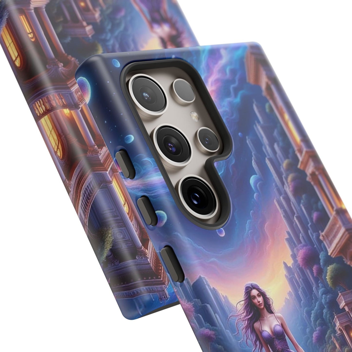 Celestial Fantasy Phone Case, Tough Case for Dreamers, Galaxy Design, Gift for Her, Magical Phone Accessory