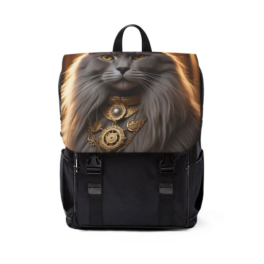 Royal Steampunk Cat Backpack | Perfect for Pet Lovers, School, Hiking, Traveling, Gifts, Unisex Design