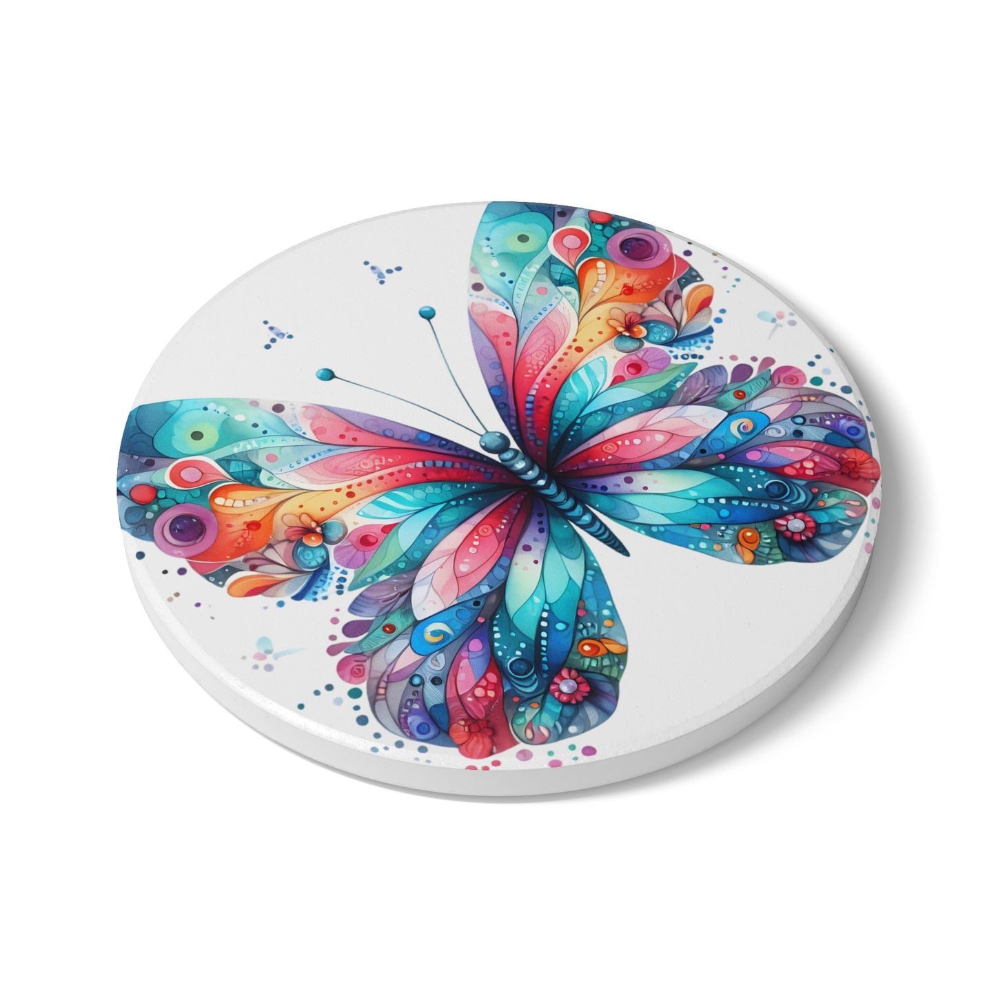 Ceramic Coaster, Colorful Butterfly, Unique Designs, Gift Ideas