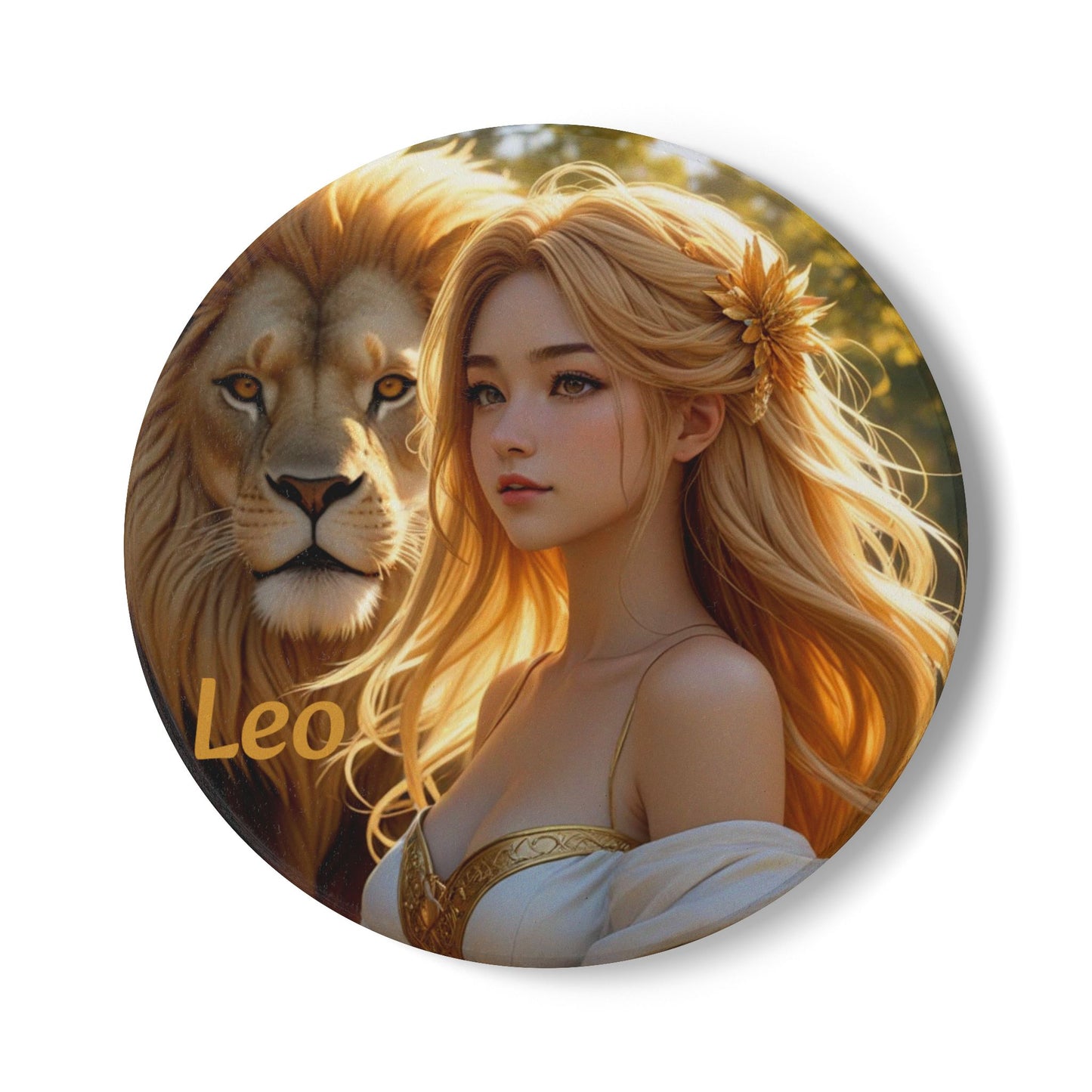 Ceramic Coaster, Zodiac Leo, Astrology Signs
