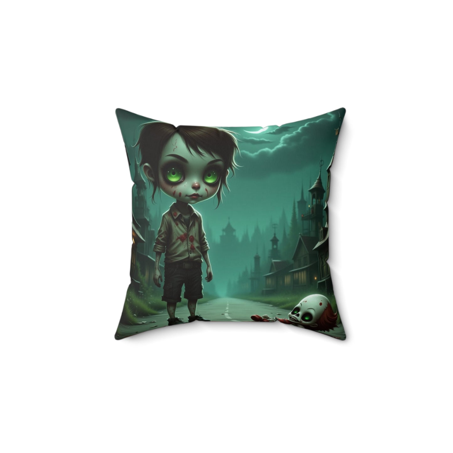 Gothic Horror Square Pillow, Spooky Home Decor, Halloween Accent Pillow, Creepy Throw Pillow, Unique Gift for Horror Fans