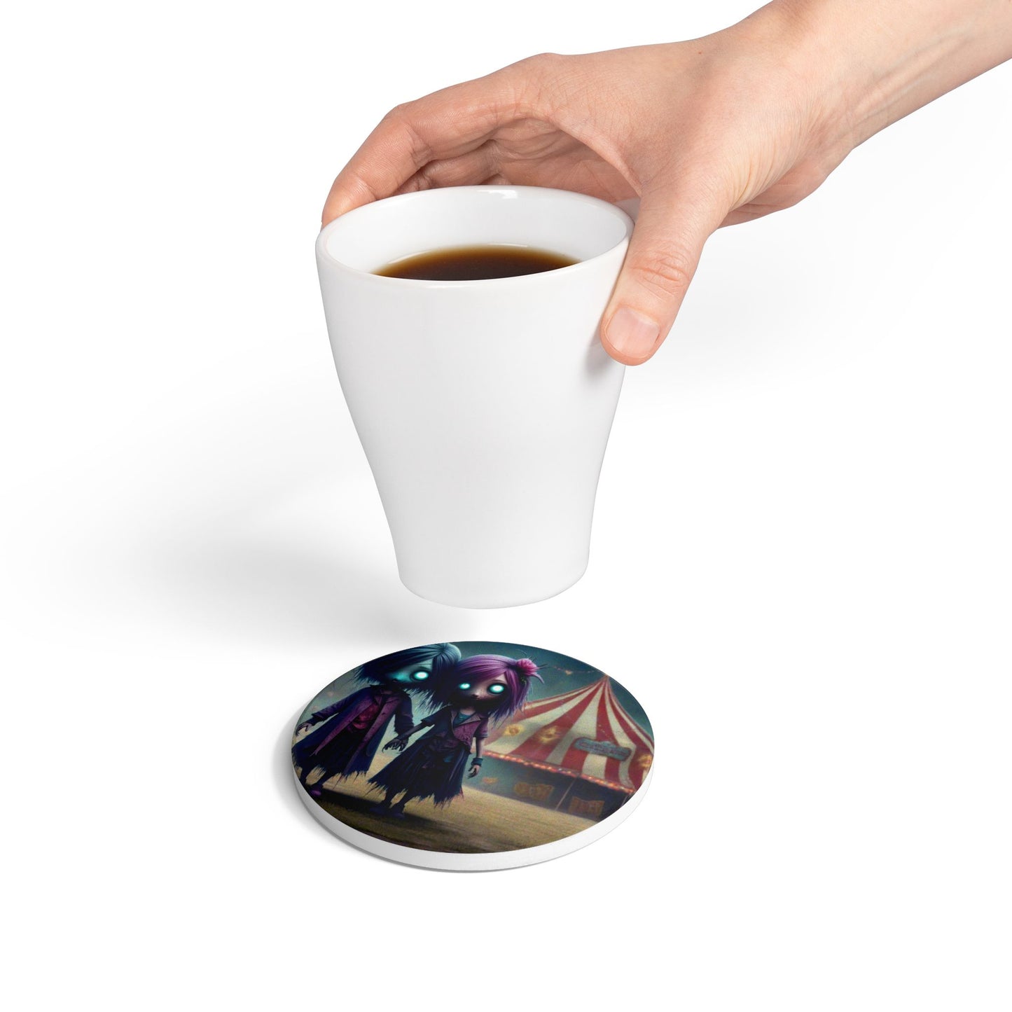 Ceramic Coaster, Tiny Terrors Clara & Cora, Gothic Designs, Gothic Kids, Zombie Kids