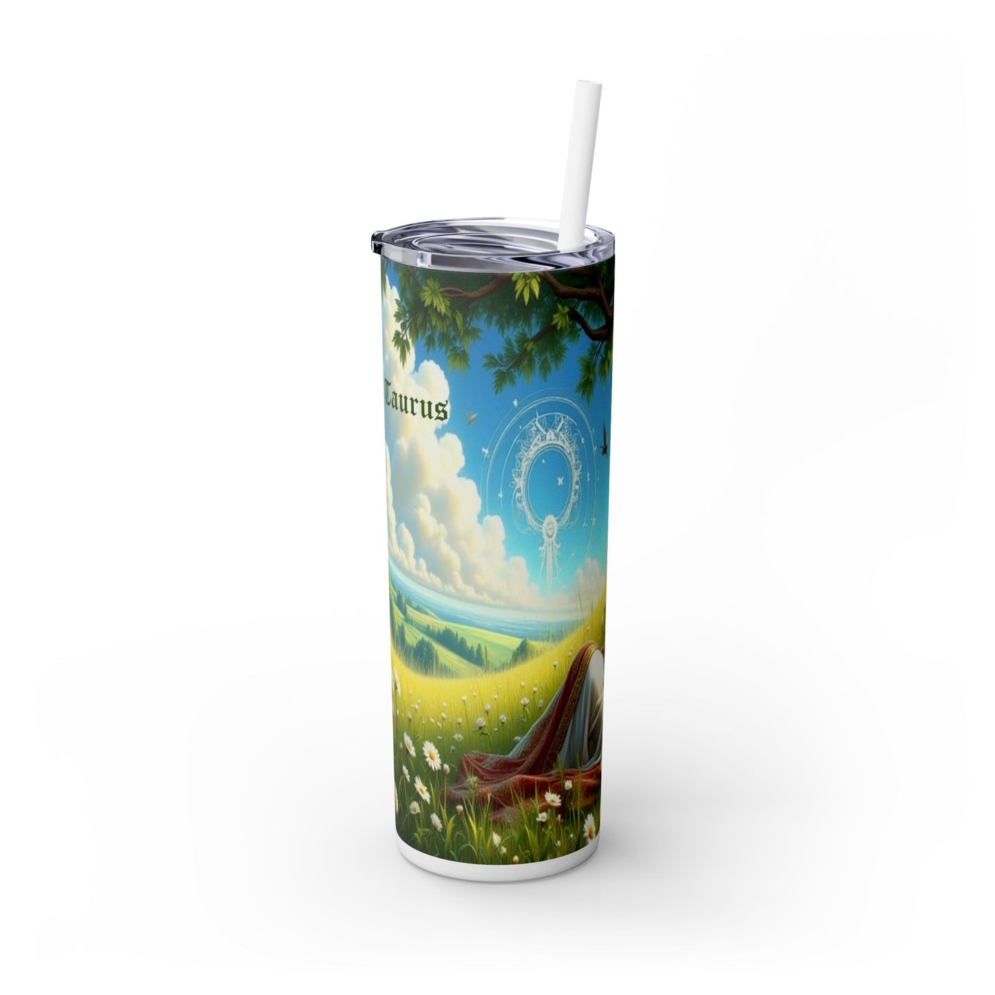 Zodiac Taurus Tumbler with Straw, 20oz