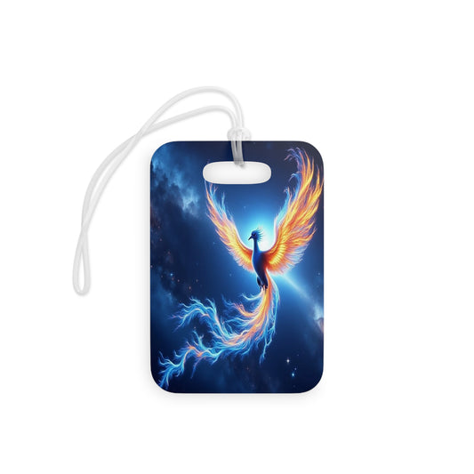 Celestial Phoenix Luggage Tags | Unique Travel Accessory for Adventures, Personalized Gift for Travelers, Airplane Accessories, Custom Tags