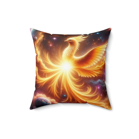 Celestial Phoenix Throw Pillow, Cosmic Home Decor, Galaxy Cushion, Astrology Accent Pillow, Starry Night Decor, Gift for Space Lovers