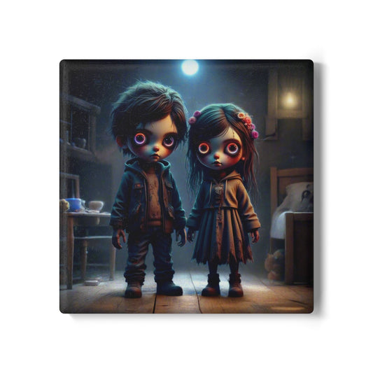 Ceramic Coaster, Tiny Terrors Timmy & Tina