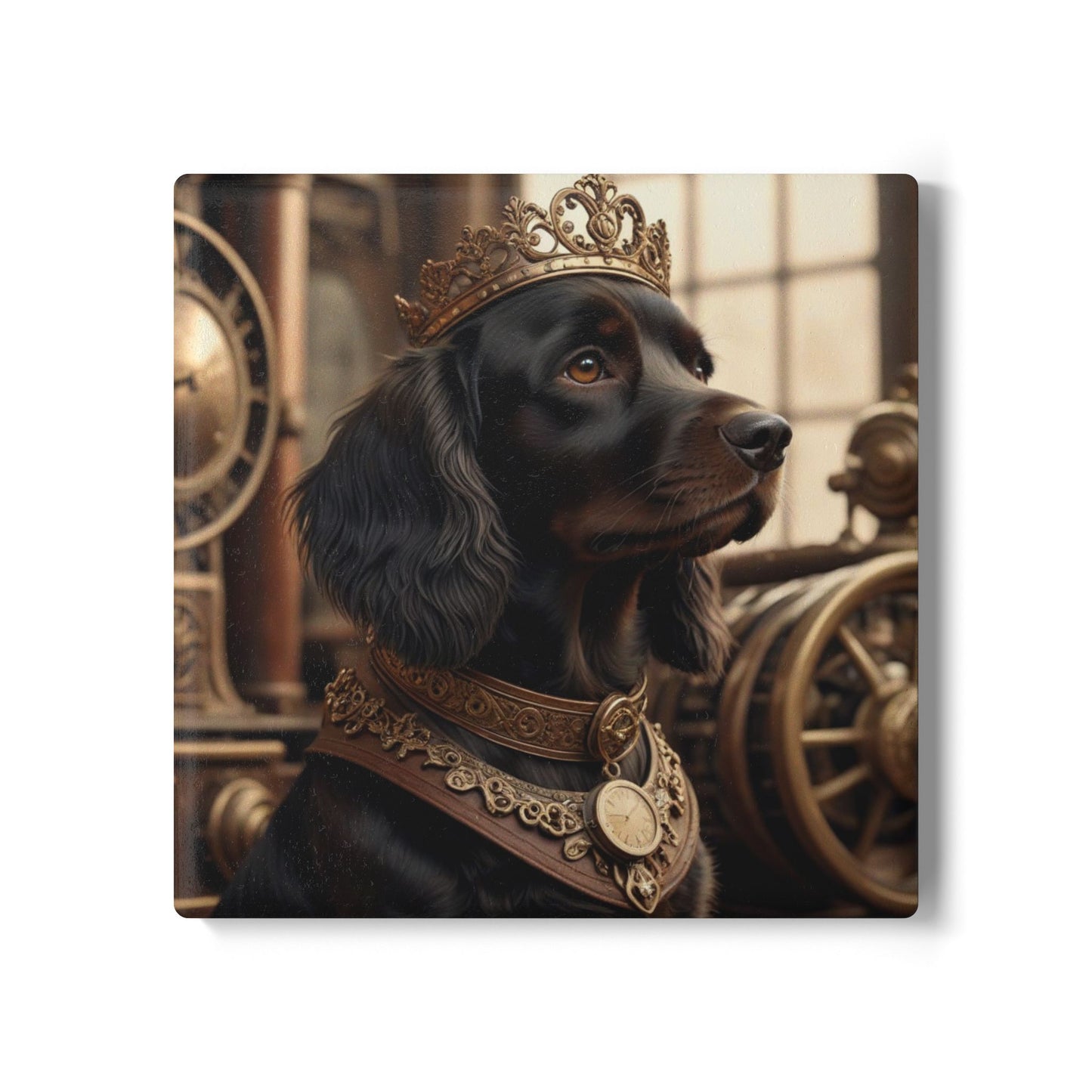 Ceramic Coaster, Steampunk Dog Black Cocker Spaniel