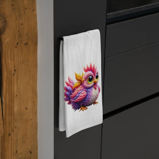 Pea; Colorful Chicken Tea Towel, Home Decor, Kitchen Accessory, Gift for Bird Lovers, Quirky Kitchen Towel, Nature Inspired Gift
