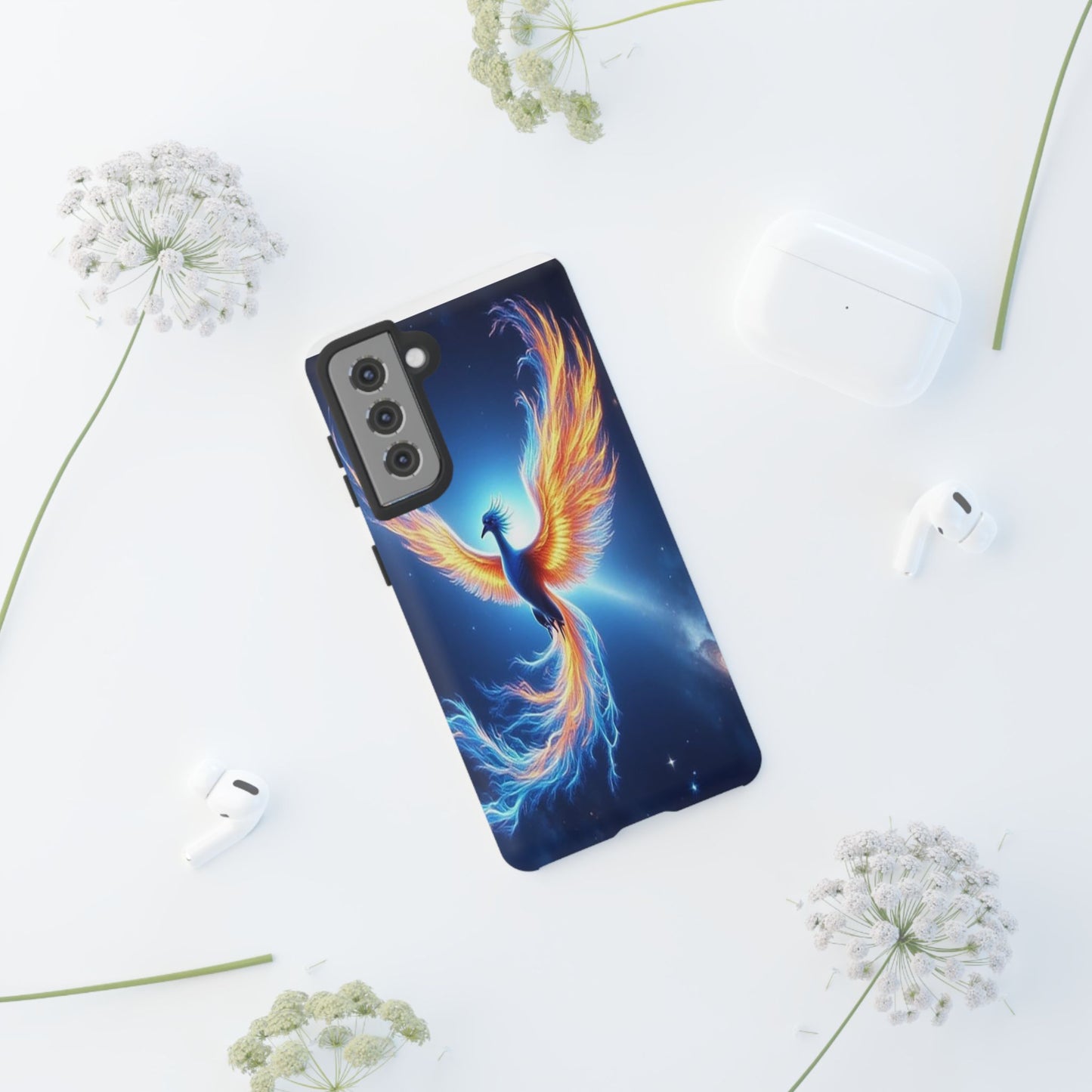 Phoenix Tough Case, Blue Bird Phone Case, Fantasy Designs, Space theme