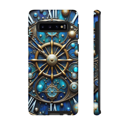 Stylish Phone Cases for Adventurers, Unique Phone Cover, Gift for Friends, Gold and Blue Steampunk Design, Tough Protective Case, Artistic [...]