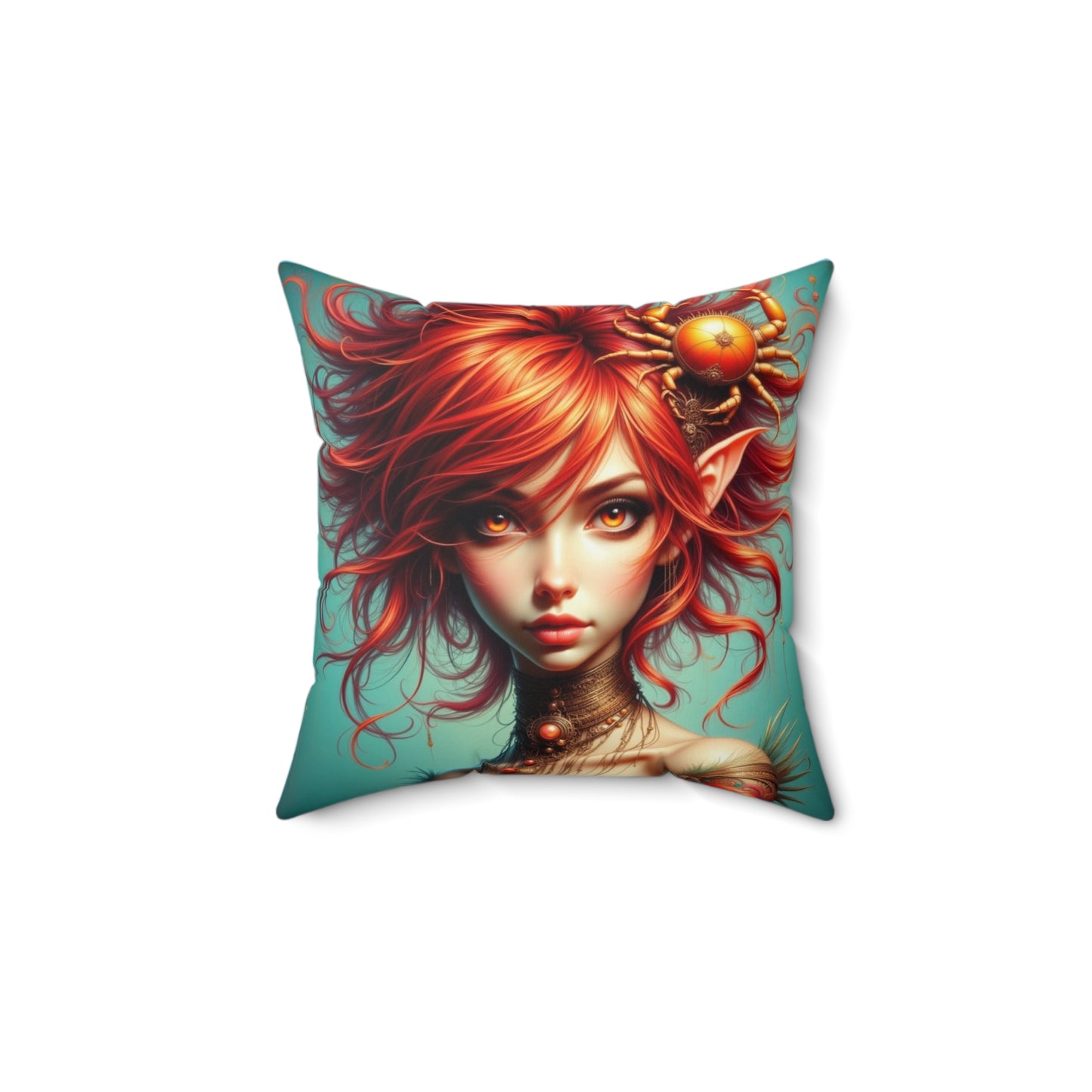 Zodiac Cancer, Whimsical Art Pillow, Decorative Throw Pillow with Fantasy Design, Boho Home Decor, Gift for Art Lovers, Unique Accent Cushion