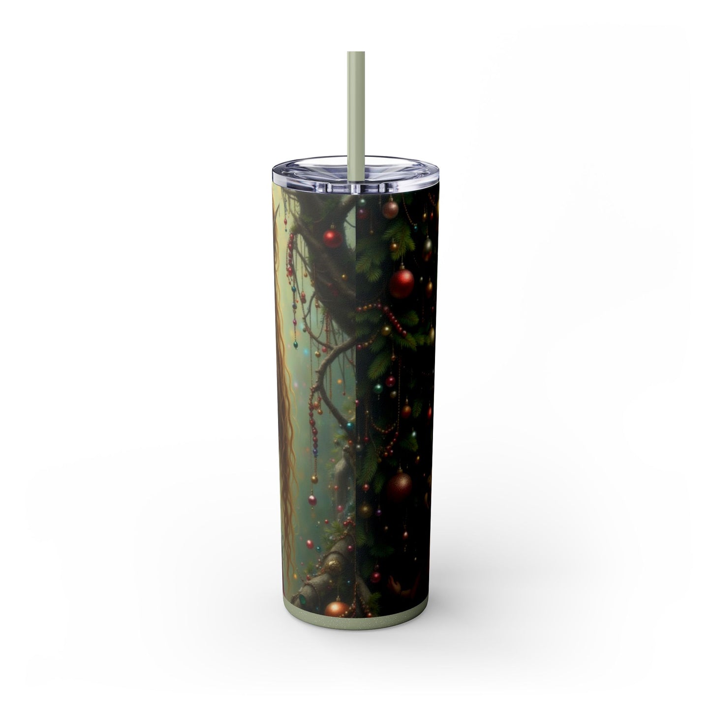 Festive Skinny Tumbler with Straw, 20oz - Holiday Drinkware, Christmas Gift, Seasonal Decor, Eco-Friendly Beverage Container, Unique [...]
