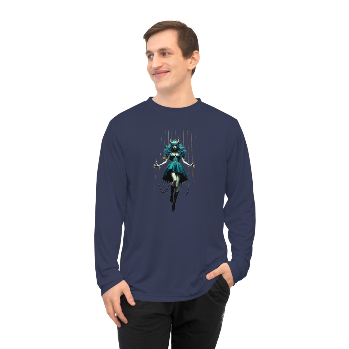 Vibrant Graphic Performance Long Sleeve Shirt - Demon Girl, Casual Wear, Gift, Birthday, Fitness Enthusiasts, Unique Design
