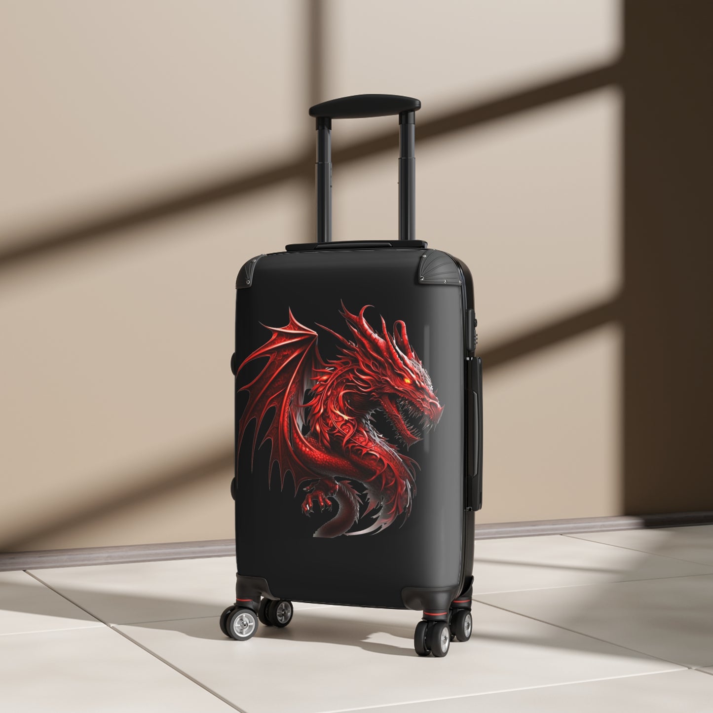 Red Dragon Suitcase - Unique Luggage for Adventurers, Ideal for Travel, Vacation, Holiday Gifts, Fantasy Lovers, Cosplay
