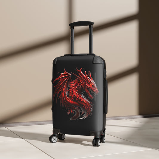 Red Dragon Suitcase - Unique Luggage for Adventurers, Ideal for Travel, Vacation, Holiday Gifts, Fantasy Lovers, Cosplay