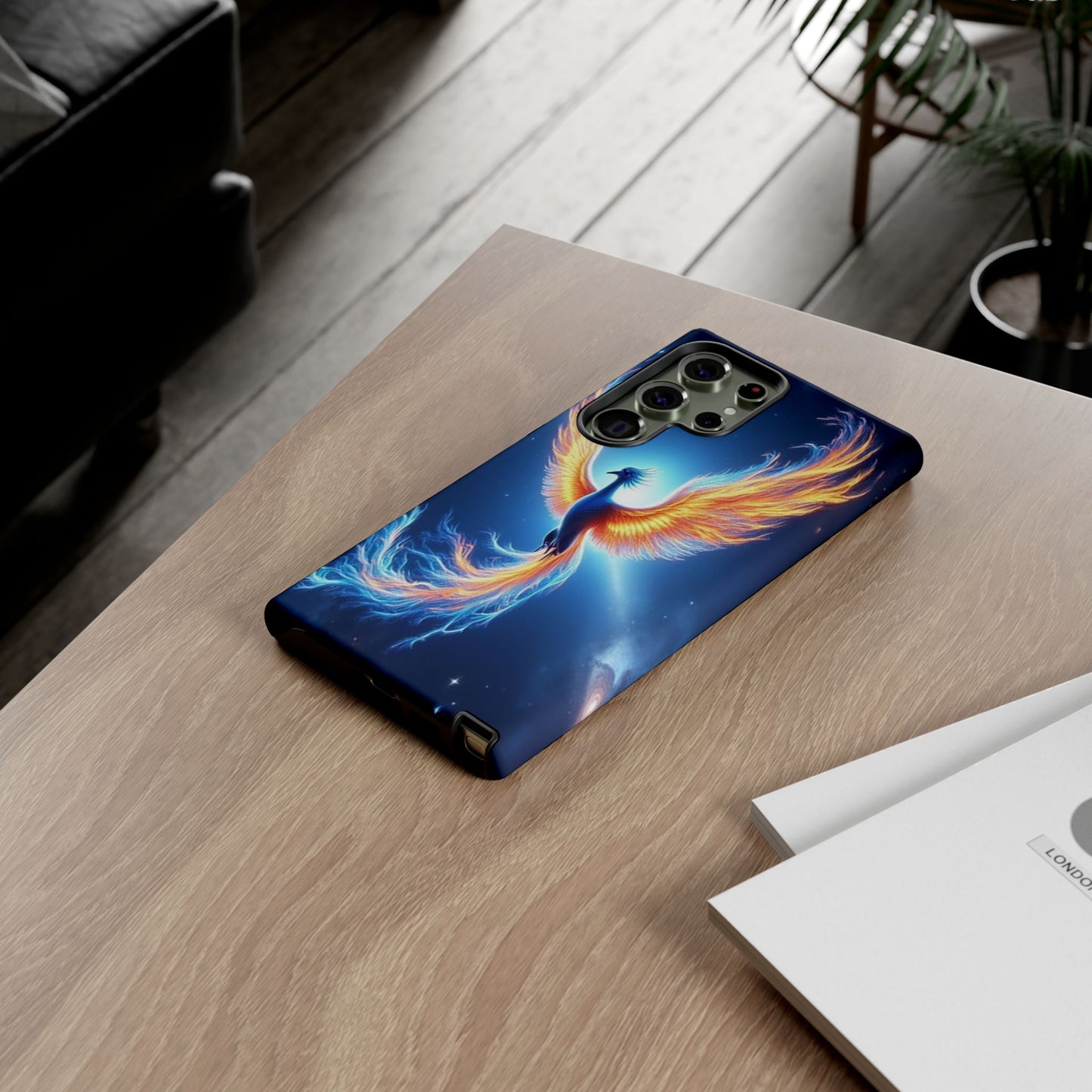 Phoenix Tough Case, Blue Bird Phone Case, Fantasy Designs, Space theme