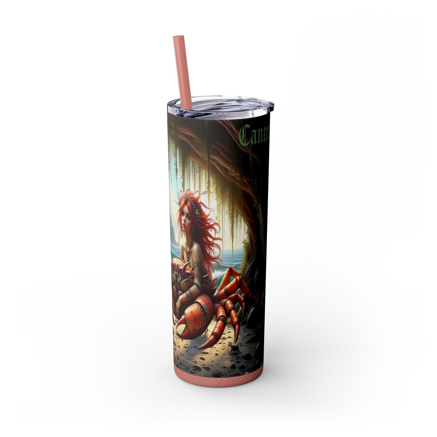 Zodiac Cancer Tumbler with Straw, 20oz