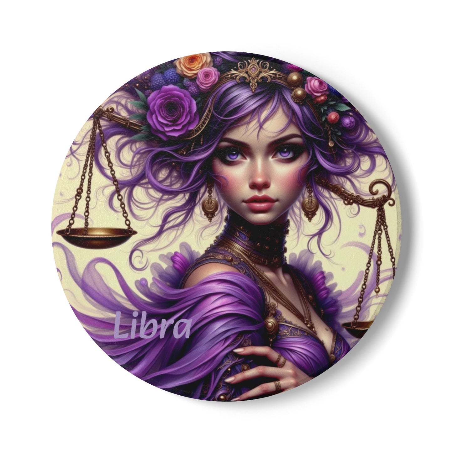 Ceramic Coaster, Zodiac Libra, Astrology, Signs, Unique Designs