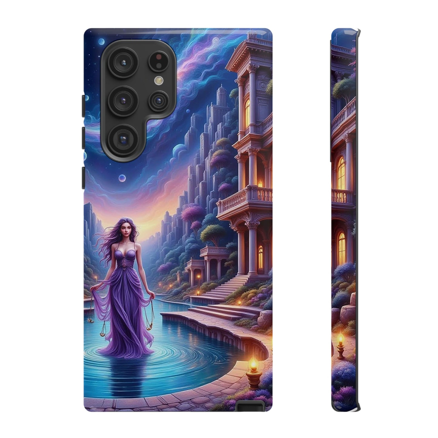 Celestial Fantasy Phone Case, Tough Case for Dreamers, Galaxy Design, Gift for Her, Magical Phone Accessory
