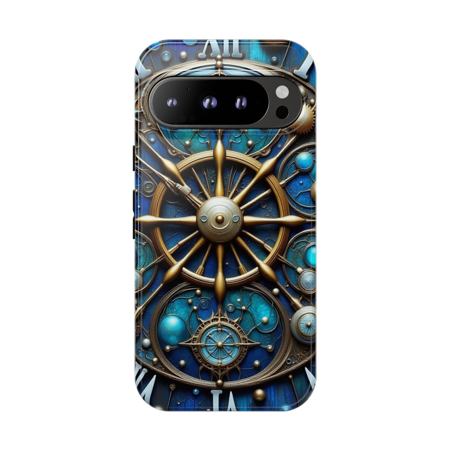 Stylish Phone Cases for Adventurers, Unique Phone Cover, Gift for Friends, Gold and Blue Steampunk Design, Tough Protective Case, Artistic [...]