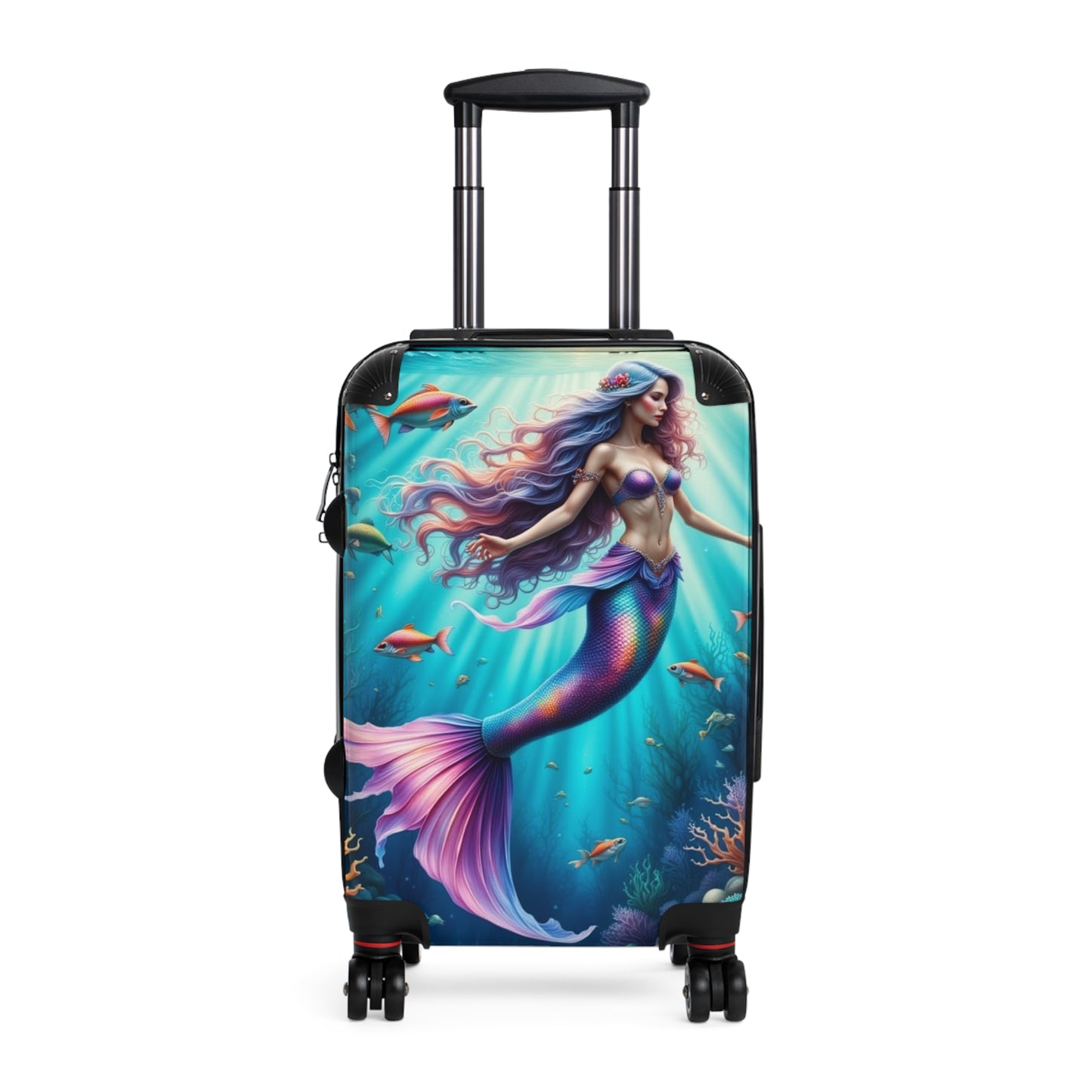 Mermaid Print Suitcase, Travel Luggage, Vacation Gear, Nautical Design, Kids & Adults Travel Fun