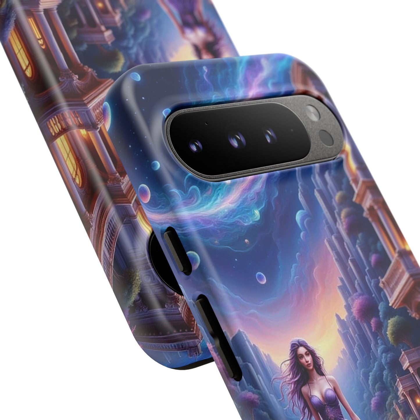 Celestial Fantasy Phone Case, Tough Case for Dreamers, Galaxy Design, Gift for Her, Magical Phone Accessory