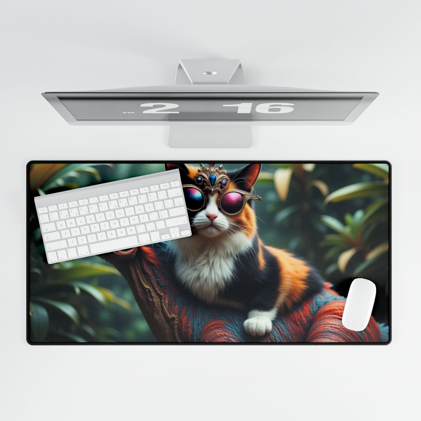 Whimsical Cat & Dinosaur Desk Mat - Princess Doughnut, Crawler Carl Decor, Gaming Accessory, Unique Gift for Cat Lovers, Home Office Essentials, Playful [...]