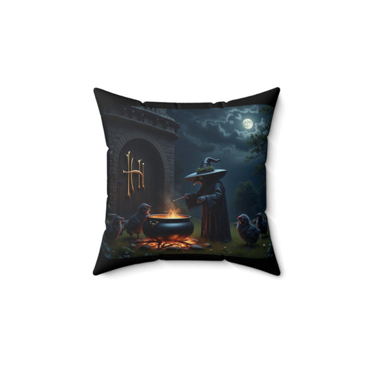 Hen-rie Potter, Spooky Halloween Square Pillow, Witch Decor, Cozy Halloween Home, Fall Gathering, Spun Polyester Cushion, Harry Potter Hens