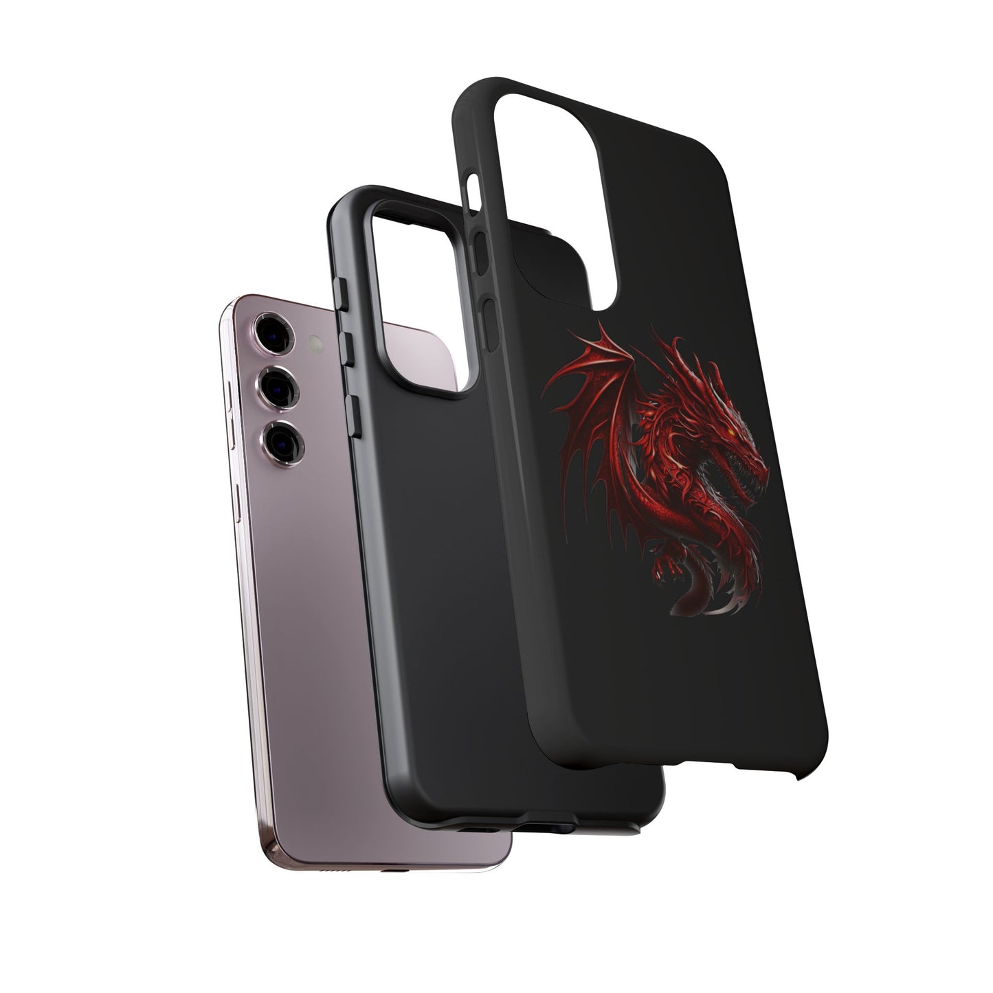 Red Dragon Phone Case, Fantasy Case, Tough Phone Cover, Gift for Gamers, Dragon Lover, Unique Mobile Accessory