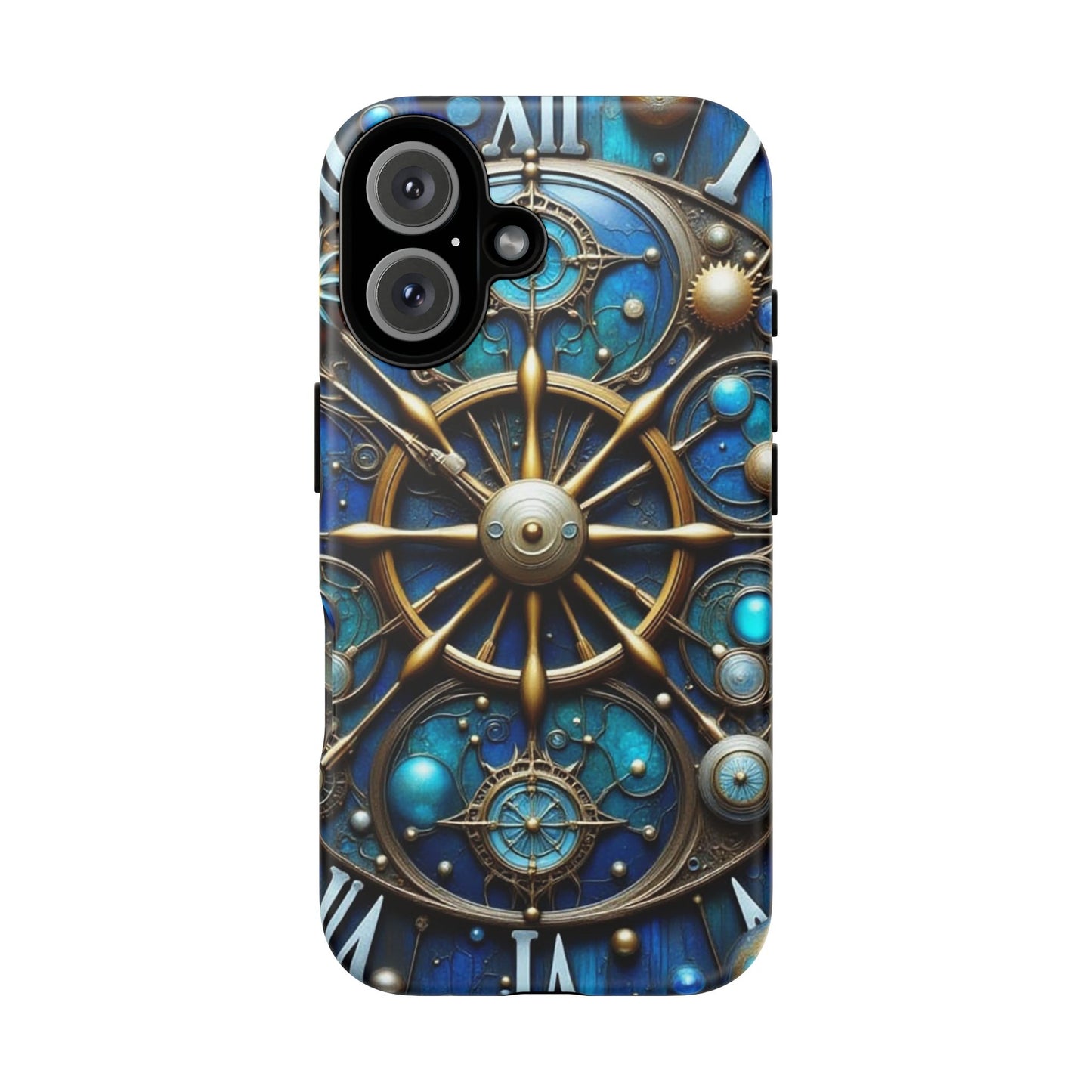 Stylish Phone Cases for Adventurers, Unique Phone Cover, Gift for Friends, Gold and Blue Steampunk Design, Tough Protective Case, Artistic [...]