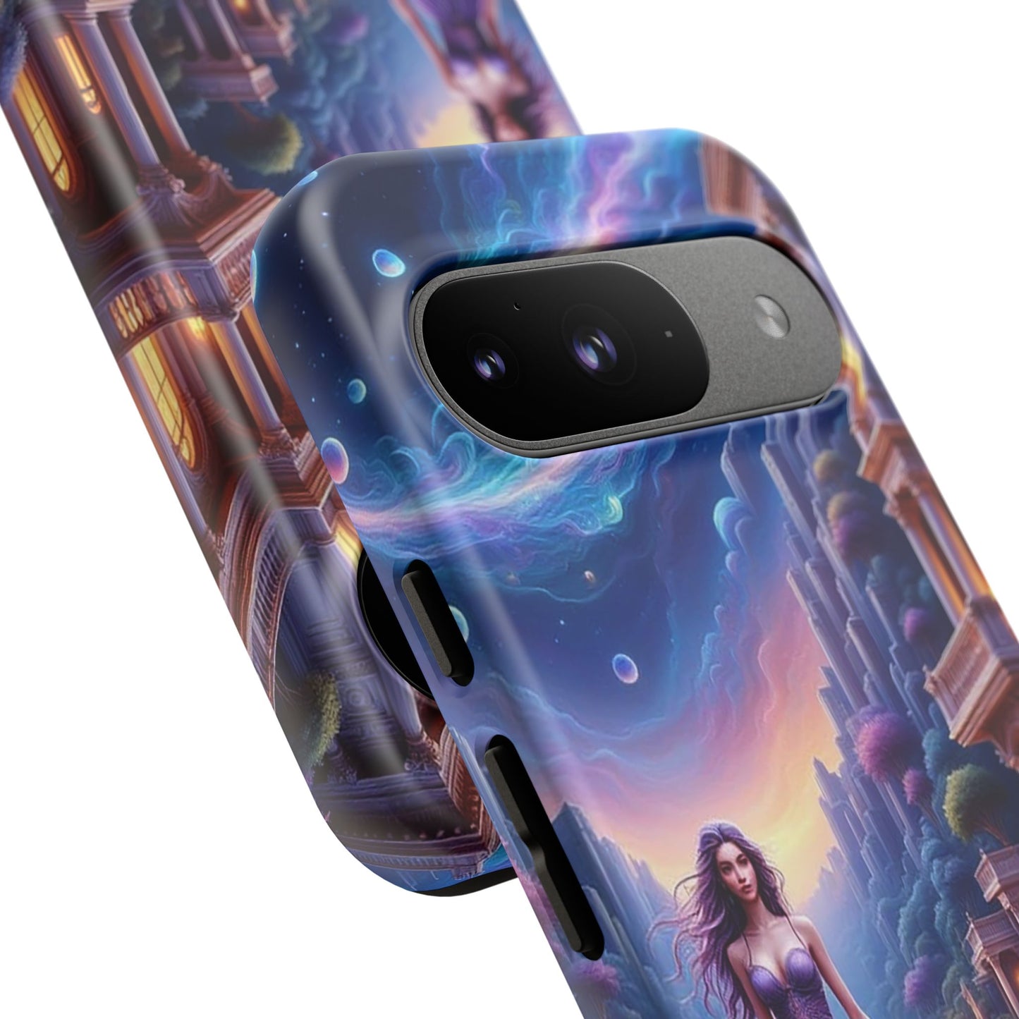 Celestial Fantasy Phone Case, Tough Case for Dreamers, Galaxy Design, Gift for Her, Magical Phone Accessory