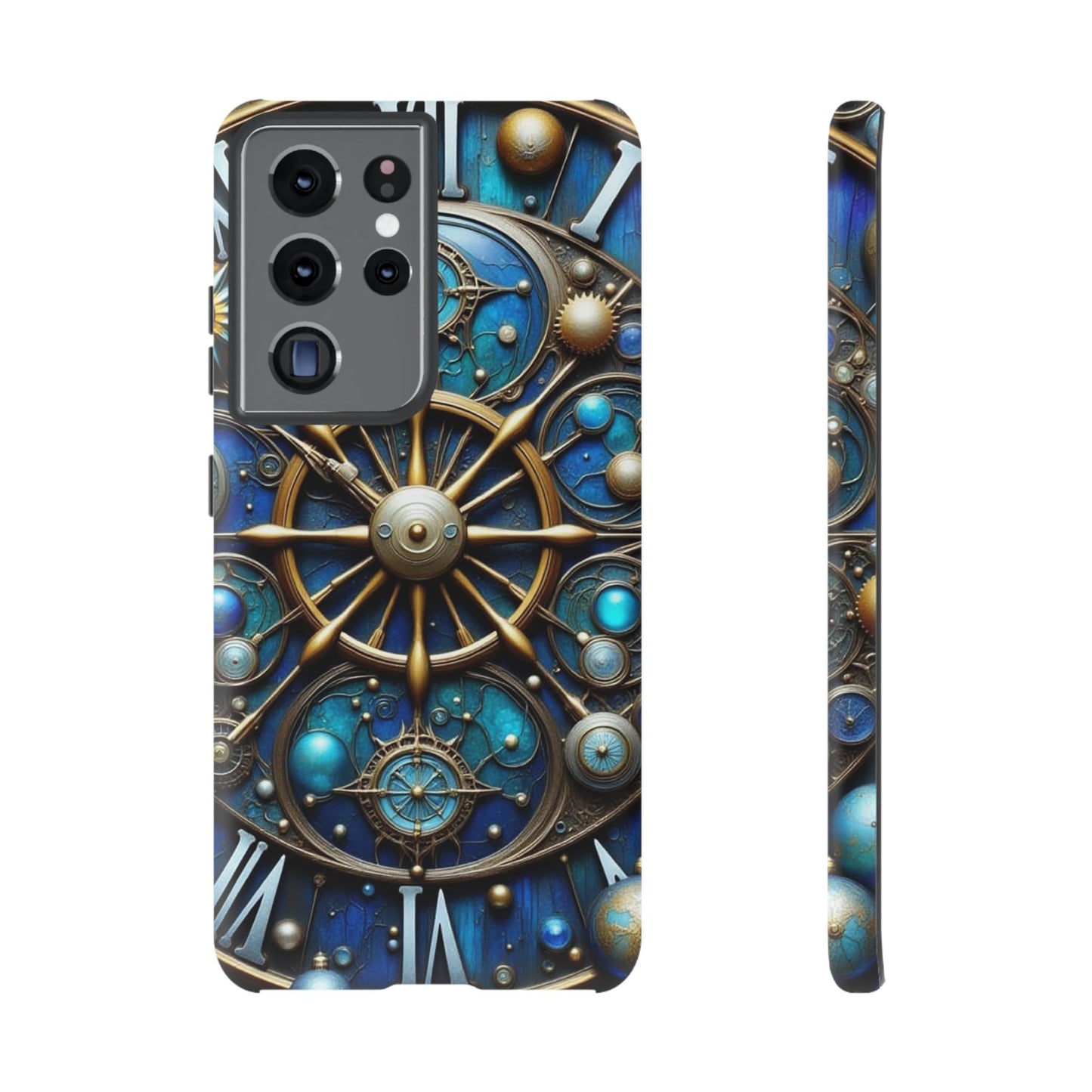 Stylish Phone Cases for Adventurers, Unique Phone Cover, Gift for Friends, Gold and Blue Steampunk Design, Tough Protective Case, Artistic [...]